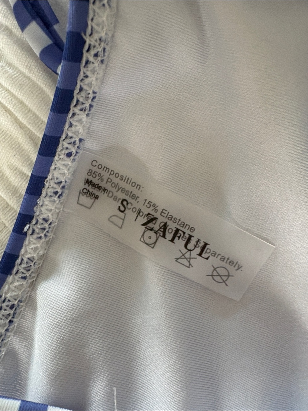 Zaful Blue Gingham Tie-Seat Tankini Bikini Set - Picture 2 of 5